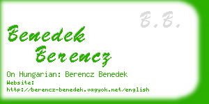 benedek berencz business card